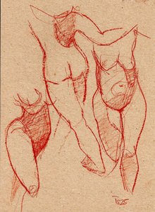 Estudios gestuales de figuras desnudas