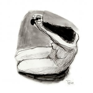 Dibujo introspectivo de la figura de Tore Bahnson