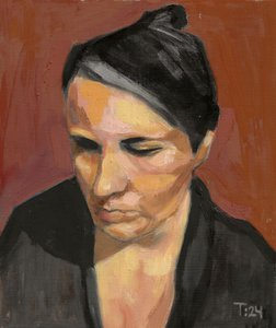 Retrato de una mujer pensativa