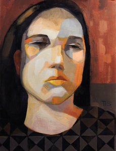 Retrato de una mujer pensativa