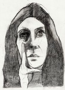 Retrato de una mujer pensativa