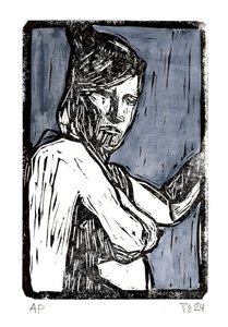 Retrato de una mujer pensativa de Tore Bahnson