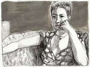 Retrato de una mujer pensativa