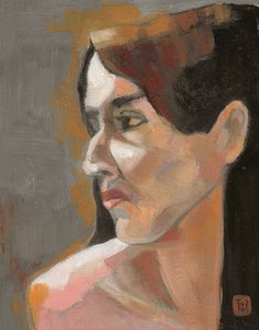 Perfil de una mujer pensativa