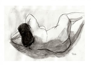 Dibujo de desnudo reclinado
