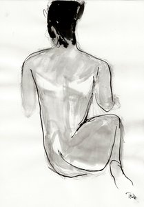 Dibujo de figuras en reposo de Tore Bahnson