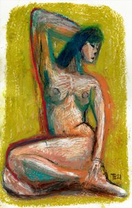 Desnudo sentado de Tore Bahnson