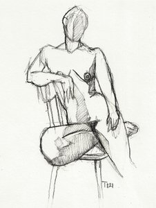 Estudio de desnudo sentado de Tore Bahnson