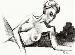 Boceto de desnudo sensual de Tore Bahnson