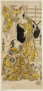 Los actores Ichikawa Danjuro II y Sodesaki Iseno I