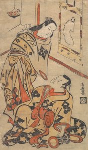Actores Kabuki Nakamura Gentaro e Ikushima Shingoro, ca. 1710 de Torii Kiyomasu I