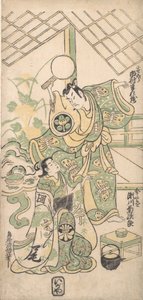 Escena de una obra de teatro Soga modificada, ca. 1745 de Torii Kiyomasu I