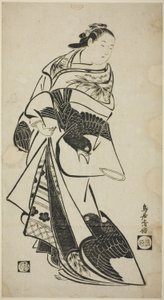 Figura de mujer de pie de Torii Kiyomasu I