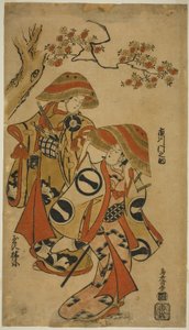Los actores Ichikawa Monnosuke I y Tamazawa Rinya de Torii Kiyomasu I