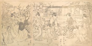 Escena de la venganza de Chushingura de los 47 leales minoristas, ca. 1820 de Torii Kiyomine