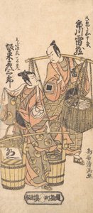Actores de Kabuki Ichikawa Raizo I y Bando Hikosaburo II, 1767 de Torii Kiyomitsu