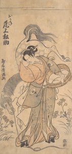 El actor Onoe Matsusuke en el papel de la famosa mujer fuerte Okane, probablemente 1765