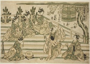 Campana vespertina de Dojoji (Dojoji no bansho), nº 1 de la serie "Ocho vistas de niños (Osana hakkei)" de Torii Kiyomitsu I