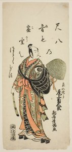 El actor Onoe Kikugoro I como Kyo no Jiro en la obra "Fujibumi Sakae Soga", representada en el Teatro Ichimura en el segundo mes de 1763. de Torii Kiyomitsu I