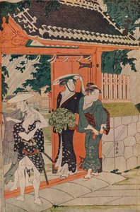 Una lluvia repentina en el Santuario Mimeguri Inari, 1787 de Torii Kiyonaga