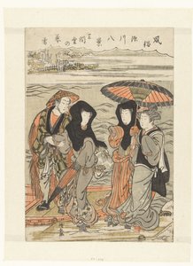 Nieve de la tarde en Sangendo Sangendo no bosetsu (título sobre objeto) Ocho rostros de hábitos y costumbres en Fukagawa (título de la serie) Fuzoku Fukagawa hakkei (título de la serie sobre el objeto) de Torii Kiyonaga