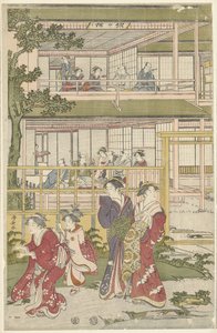 Jugando a la gallina ciega de Torii Kiyonaga