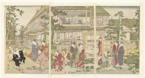 Jugando a la gallina ciega de Torii Kiyonaga