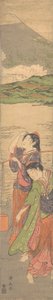 Danza de las doncellas de la playa, finales del siglo XVIII de Torii Kiyonaga