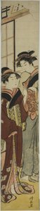 Geisha hablando con su criada de Torii Kiyonaga