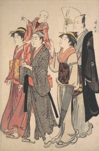 Ichikawa Danjuro V y su familia, 1782 de Torii Kiyonaga