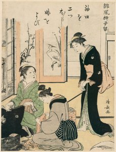 Suegra molestando a la novia, de la serie "Una colección de poemas humorísticos (Haifu yanagidaru)" de Torii Kiyonaga