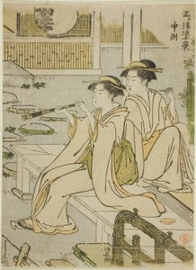 Nakasu, de la serie "Diez Escenas de Disfrutar del Fresco en las Tres Ciudades (Sangatsu ryo jikkei)"