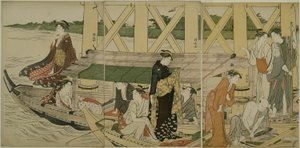 Barcos de Placer bajo el Puente Azuma de Torii Kiyonaga