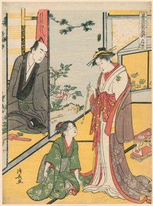 Escena en el Daifukuya (Daifukuya no dan), de la serie "Go Taiheiki Shiraishi Banashi" de Torii Kiyonaga
