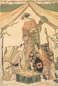 Escena del drama Oakinai Hiru-ga-Koshima, 1784-85 de Torii Kiyonaga