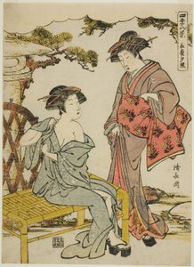 Brillo del atardecer de finales de verano, de la serie "Ocho escenas de las cuatro estaciones" de Torii Kiyonaga
