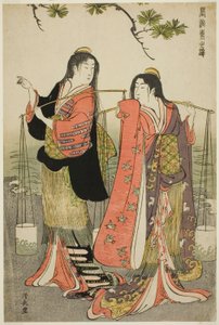 Las doncellas de Suma, de la serie "Un Brocado de Modales Orientales (Fuzoku Azuma no nishiki)" de Torii Kiyonaga