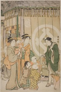 El Echigoya en Año Nuevo de Torii Kiyonaga