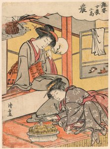 El granjero (No) de la serie Bellezas que ilustran las cuatro clases sociales (Adesugata shi no ko sho)
