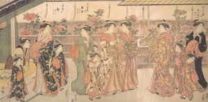 La exhibición de peonías de Torii Kiyonaga