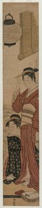 Dos geishas en un balcón de Torii Kiyonaga