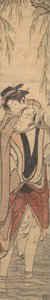 Dos Amantes Cruzando un Río, finales del siglo XVIII de Torii Kiyonaga