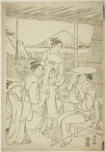 Visitantes a Enoshima de Torii Kiyonaga