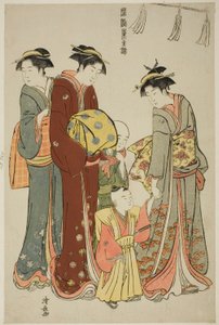 Joven niño usando hakama por primera vez, de la serie "Un brocado de modales orientales (Fuzoku Azuma no nishiki)" de Torii Kiyonaga