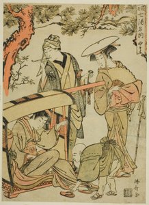Yumoto, de la serie "Siete famosos manantiales de Hakone (Hakone shichito meisho)" de Torii Kiyonaga
