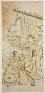 Los Actores Takinaka Hidematsu I y Sanogawa Ichimatsu I de Torii Kiyonobu II
