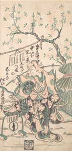 Yamamoto Iwanojo, hijo de Yamamoto Kyoshiro, como Shinoda Zuma en un acto de Shosa, 1747 de Torii Kiyonobu II
