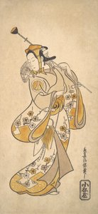 Ichikawa Monnosuke como un Sarumawashi o exhibidor de monos, ca. 1720-25