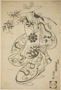 El Actor Sawamura Kodenji I como Tsuyu no Mae en la obra "Kanto Koroku," representada en el Teatro Nakamura en el tercer mes, 1698 (?) de Torii Kiyonobu I