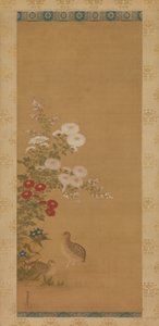 Codorniz y flores de otoño, finales del siglo XVII de Tosa Mitsuoki